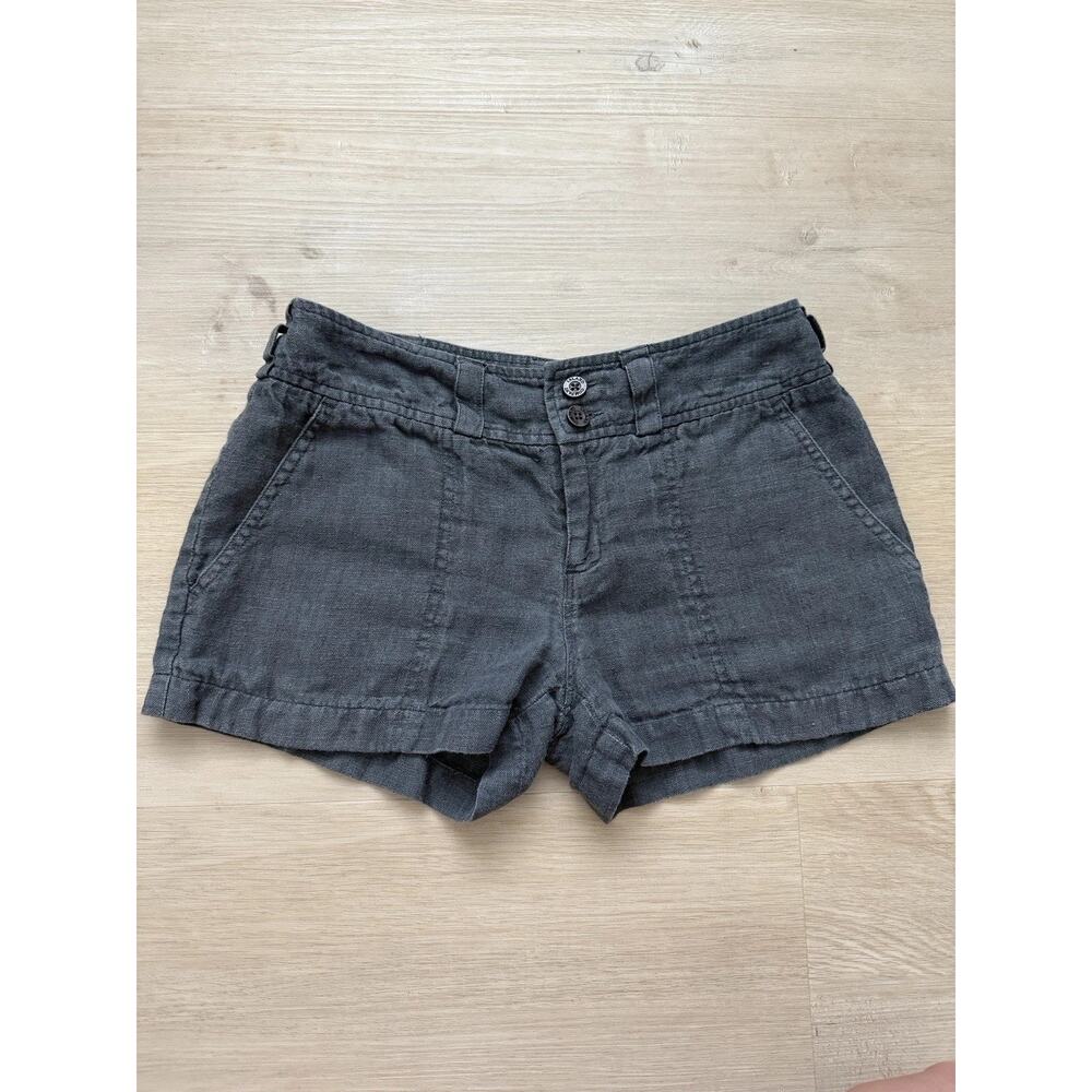 Island Company Women's Linen Shorts XS Gray with Back Pockets